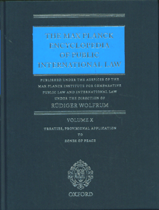 The Max Planck Encyclopedia of Public International Law (10 vol set)