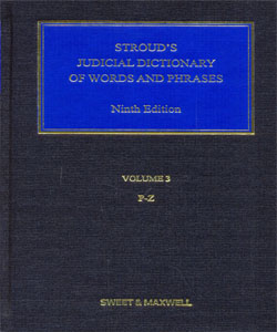 Stroud's Judicial Dictionary of Words and Phrases 9Ed.3 Vol.Set.