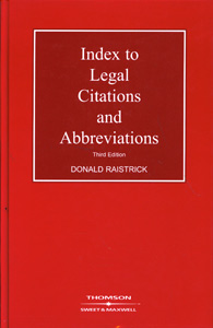 Index to Legal Citations and Abbreviations 3rd Ed.